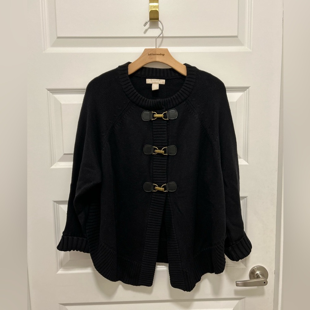 Banana Republic Black Cardigan with Buckle Closures
